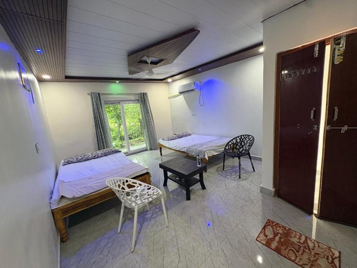 View from the entrance of a twin-bed room at the Nandai Gate stay.